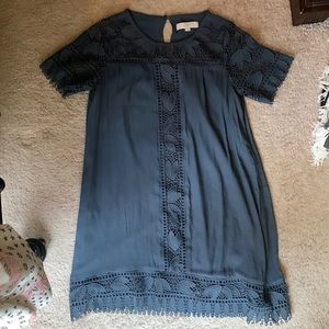 Loft Eyelet Short Sleeve Dress